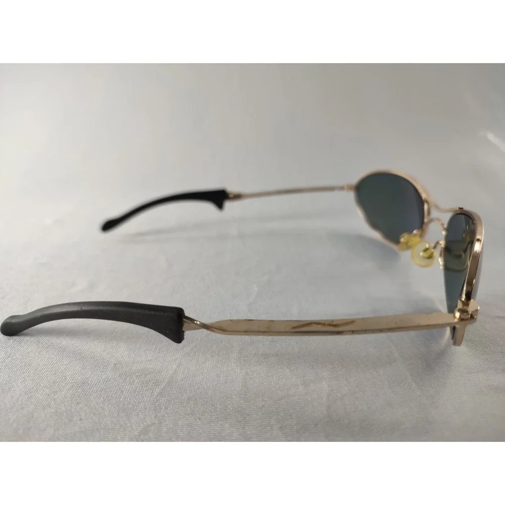 BrandX Part Fifteen Gold Mirror Wrap Sunglasses Worn Spring Hinge AS-IS‎